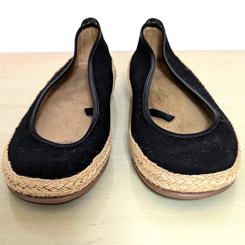 A2 by Aerosoles‎ Rock Solid 8M black canvas espadrille style comfy flats